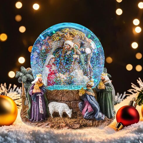 VCUTEKA Christmas Snow Globe, Musical Snow Globes Color Changing Swirling Glitter Battery Operated Lighted Snow Globes for Kids Gift and Home Décor in Saudi Arabia