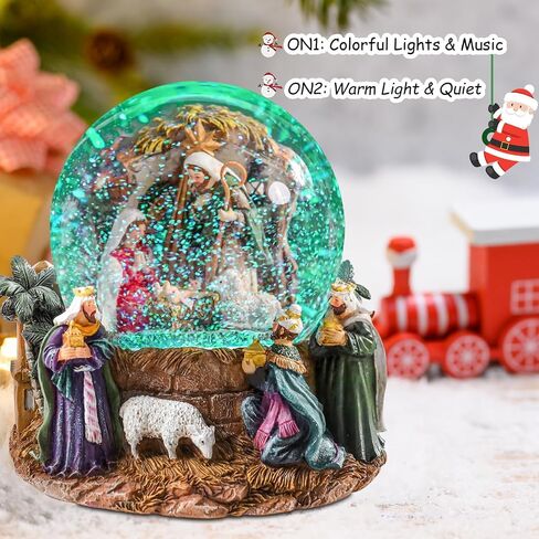 VCUTEKA Christmas Snow Globe, Musical Snow Globes Color Changing Swirling Glitter Battery Operated Lighted Snow Globes for Kids Gift and Home Décor in Saudi Arabia