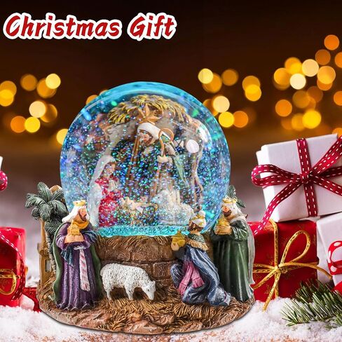 VCUTEKA Christmas Snow Globe, Musical Snow Globes Color Changing Swirling Glitter Battery Operated Lighted Snow Globes for Kids Gift and Home Décor in Saudi Arabia