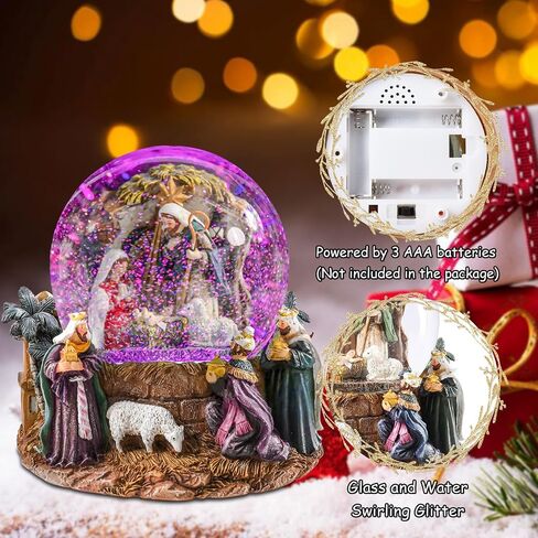 VCUTEKA Christmas Snow Globe, Musical Snow Globes Color Changing Swirling Glitter Battery Operated Lighted Snow Globes for Kids Gift and Home Décor in Saudi Arabia