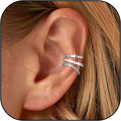 Ear Cuff Earrings for Women No Piercing Earrings for Women Trendy Earrings for Women 2024 Rhinestone Cuff Earrings Fake Earrings for Girls in Saudi Arabia