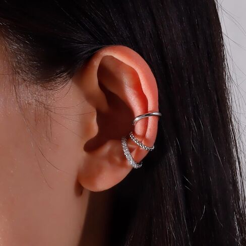 Ear Cuff Earrings for Women No Piercing Earrings for Women Trendy Earrings for Women 2024 Rhinestone Cuff Earrings Fake Earrings for Girls in Saudi Arabia