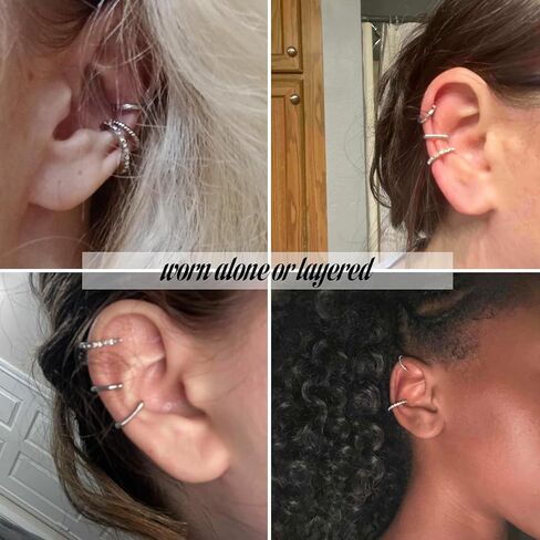 Ear Cuff Earrings for Women No Piercing Earrings for Women Trendy Earrings for Women 2024 Rhinestone Cuff Earrings Fake Earrings for Girls in Saudi Arabia