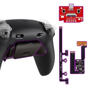eXtremeRate RISE Plus MAX RMB Back Paddles Kit with Clicky Trigger Stops & Rubberized Grip for PS5 Controller BDM-030 040 050, Remappable Real Metal Back Buttons Kit for PS5 Controller – White Gray