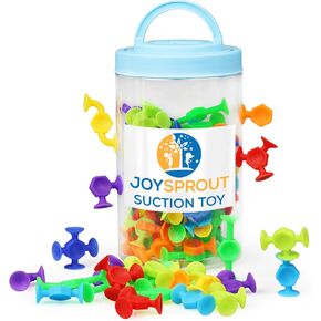 JoySprout 114 Pcs Strong Baby Bath Toys - 8 Multicolor Shapes Bath Suction Toys for Creative Play and Sensory Enhancement, Easy to use Toddler Bath Toys - Suction Cup Toys Suitable for Older Kids