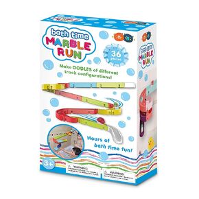 Buddy & Barney: Bath Time Marble Run - 36pc Set, Different Sized & Colored Pieces, Build A Track & Race The Special Balls Down, Water Toy, Kids Age 3+