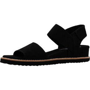 صندل نسائي من Skechers BOBS Desert Kiss، أسود/أسود، 10 W US