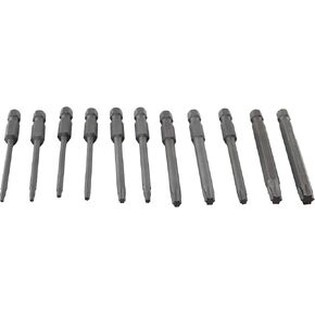 TMAX 11 pc Torx Screwdriver Insert Bit Set 6 point T6-T40 Round Shank 1/4 Inch Hex End 3 Inch Length