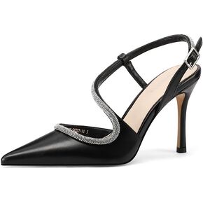 Closed Toe High Heels, Womens Pointed Toe Slip On Stiletto Pumps, Elegant Pointy Heels Dress Shoes Weeding Comfortable Pump Shoes