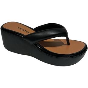 Midnight Black Flip Flop Sandals for Women Sandalias planas negras medianoche para mujer