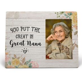 Great Aunt Picture Frame, Great Aunt Frame, Mothers Day Gifts for Great Aunt Auntie, Great Aunt Gifts from Niece Nephew, You Put the Great in Great Aunt Wood Photo Frame for 4x6 Photos