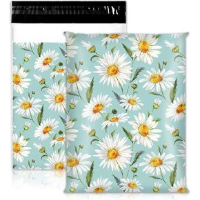 100Pcs 10 x 13in Floral Poly Mailers Watercolor Wildflowers Packing Bags with Self-Sealing Gift Wrap Envelopes for Small Business Boutique Clothing