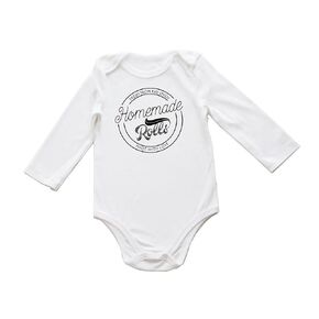 These Rolls Are Home Made Retro Onesie Thanksgiving Baby Fall Bubble Romper Turkey Little Chef Cute Shower Gift (0-6 Months, Vintage Print-Long Sleeve Bodysuit)