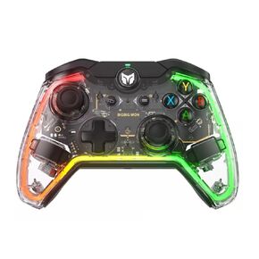 BIGBIG WON PC Controller Rainbow Lite RGB PC Wired Controller, 0 Deadzone Joystick, Custom Buttons, Macro, Turbo, Dual Shock Controller for Switch/PC Windows10&11 Controller for PS4 via R90