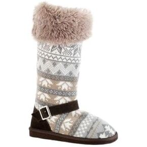 MUK LUKS Women's Muk Luks Nordic Belted Knit With Fur Boot