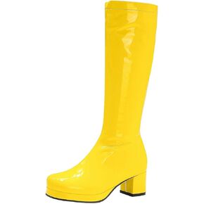 Agodor Women's 70's Gogo Boots Chunky Knee High Platform Boots with Zipper