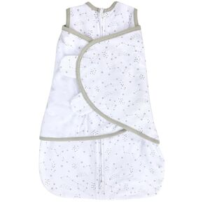 LANDICI Baby Sleep Sack 0-3 Months, 100% Cotton Swaddles for Newborns, Baby Wearable Blanket, Sleeping Bag with 2-Way Zip for Baby Girl Boy, Easy Changes Swaddle Sack (Gray Polka Dots, One Size)