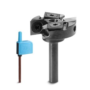 Genmitsu CNC Spoil Board Surfacing Router Bit, 1/4" Shank 1-1/4" Cutting Diameter, 2+2 Flutes Insert Carbide Slab Flattening Router Bit Wood Planer Router Bits for Woodworking Carving, 4RBC01A