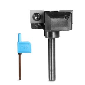 Genmitsu CNC Spoil Board Surfacing Router Bit, 1/4" Shank 1-1/2" Cutting Diameter 2 Wing, CNC Machine Slab Flattening Router Bit, Carbide Insert Wood Planer Bit for Woodworking Carving, 2RBC01A