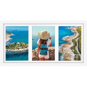 8x10 Picture Frames Black Display Double 4x6 Photos with 2 Openings Mat for Horizontal or Vertical