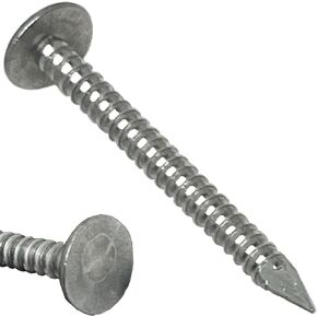 (100) 1.25"-RING SHANK ALUMINUM - ROOFING SIDING NAILS - Vinyl & Aluminum Siding & Facia Trim Nail – Aluminum metal secure holding Ring Shank nail – 1.25 in