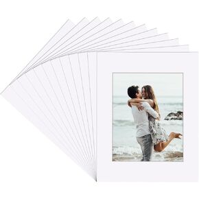 Schliersee 11x14 White Mats for 8x10 Pictures, Picture Mats with Core Bevel Cut, 12 Packs