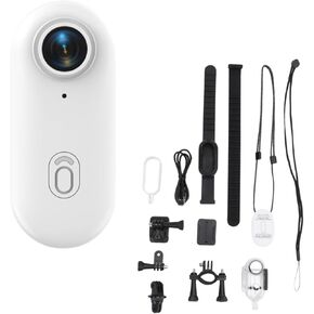Bewinner Cat Camera Collar - 120° Wide Angle 4K 8MP Pet Dog Collar Camera, Action Camera 4K 30fps Pocket Wearable Body Camera, Multi Fuctional Pet Cat for Video Records Outdoor (White)
