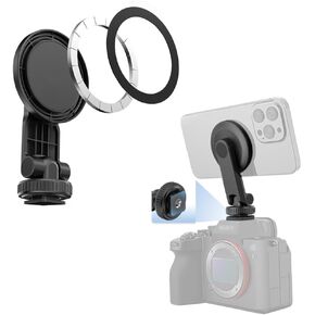 CAPART Magnetic Phone Holder Tripod Mount with Cold Shoe 1/4" Screw Hole, Compatible with Magsafe iPhone 15 14 13 12 Pro Max Plus Mini, Quick Mount for Tripod, DJI Robin Stabolizer, DSL Camera
