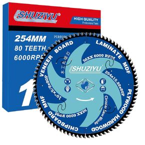 10"(254MM)-80T, Super Thin Kerf 0.079", Arbor 5/8", Anti-Stick Coating, Circular Saw Blade, FRAMING&Ripping, for Laminate, Veneer Board, Plywood, Hard Wood, MDF and HDF Cutting