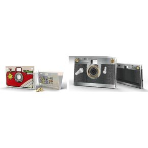 Paper Shoot Camera Accessory Bundle 2 - Hand Crank, Radical Six Prism, Classic Black & Hand-Drawn Red Cases, Retro & Icy Filters, Square Function Card, Ring Light, PS Pins & PS Stickers