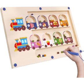 Montessori Toys Educational Learning Wooden Toy - Magnetic Color and Number Maze, Color Sorting Sensory Travel Toys Preschool Classroom Must Haves Fine Motor Skill Toys for 3 4 5 Years Boys Girls