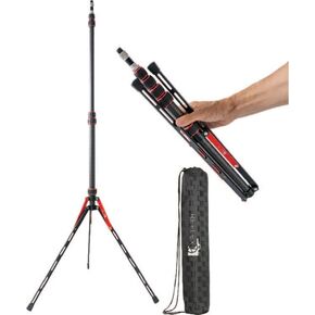 REFLEX CAMERA 88" Carbon Fiber Light Stand – Lightweight 7ft 3in Travel Lighting Tripod for Photography – Supports Flash, Softbox, LED & Camera – 1/4" to 3/8" Adapter, Adjustable, Portable in Kuwait