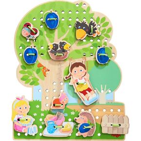 HABA Orchard Threading Game with 31 Lacing Tiles and 2 Double Sided Templates for Ages 3+