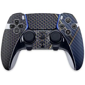 MightySkins Carbon Fiber Skin Compatible With PS5 DualSense Edge Controller - Modern Hex | Protective, Durable Textured Carbon Fiber Finish | Easy To Apply, Remove, and Change Styles | Made in the USA