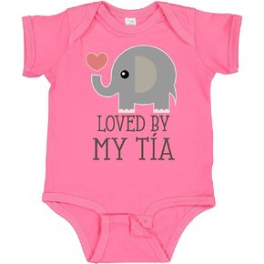 inktastic Tia Loves Me Baby Elephant Baby Bodysuit