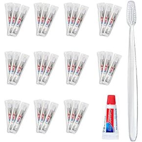 Bulk Disposable Dental Kit Bundle with Toothbrush and Colgate Toothpaste | 288 Count | Individually Wrapped - Travel Size Toiletries, Guest Hotel Amenities