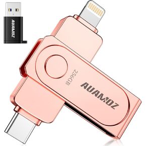 128GB Flash Drive for iPhone Photo Stick, USB Thumb Drives Memory Stick High Speed USB Stick External Storage for iPhone/iPad/Android/PC (Silver)