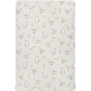Goose Farm Animals Crib Sheets for Boys Girls - Portable Microfiber Fitted Crib Sheet for Standard Crib and Toddler Mattress, Soft & Breathable, 28x52 Inch