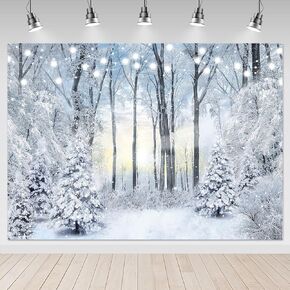 Mocsicka 10x8ft Winter Snowy Forest Backdrop Frozen Trees Snowflake Winter Wonderland Christmas Party Decorations Photo Backdrops Winter Landscape Natural Scenery Photography Background