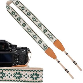Teal Camera Strap, 1.5-Inch Cowhide Camera Strap, Camera Replacement Strap for Canon Cameras, Nikon Cameras, Telescopes