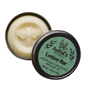 Unscented Lotion Bar with Beeswax, Avocado Oil, Argan Oil, Cocoa Butter, Shea Butter, Portable Tin