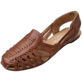 Macarena Collection Sandals women Huarache Sandal Colorful Leather Mexican Style Color Black 078