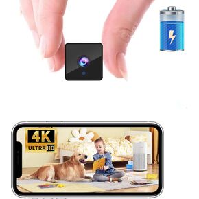 4K Wireless WiFi Battery Camera,1800mAh,Upgrade 4K Outdoor Camera,Wireless WiFi Nanny Cam Home Security Cameras Tiny Office Secret Spy Cams with 100 Days Standby AI Human Detection Auto Night Vision
