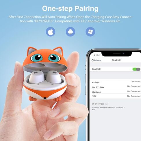 Kids Earbuds, Wireless Bluetooth Girls Boys Headphones with Microphones, 85dB Healthy Volume Control Protect Hearing, Lightweight, Waterproof, 30Hrs Playtime,Earphones for iPad Tablet Computers, Panda in Kuwait