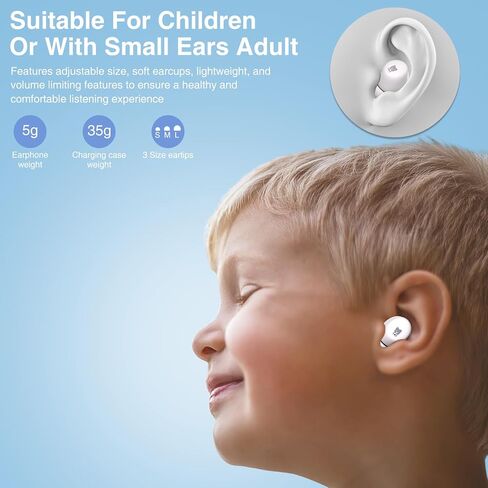 Kids Earbuds, Wireless Bluetooth Girls Boys Headphones with Microphones, 85dB Healthy Volume Control Protect Hearing, Lightweight, Waterproof, 30Hrs Playtime,Earphones for iPad Tablet Computers, Panda in Kuwait