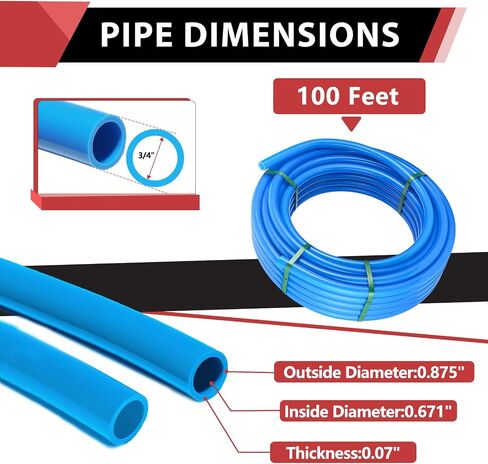 EFIELD 3/4 Inch 100 ft Pex A Pipe/Tubing BLUE Color for Potable Water-Plumbing Application with a Pipe Cutter in Saudi Arabia