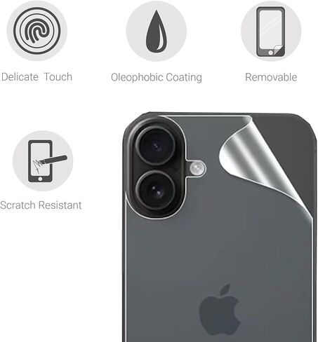 For iPhone16 Pro Back Screen Protector Ultra Thin Glossy Protective Film 2024 iPhone -2 Packs-High Transparency in Saudi Arabia