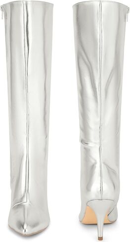 Perphy Pointed Toe Stiletto Heels Metallic Knee High Boots for Women in Saudi Arabia