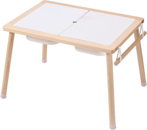 VEVOR Sensory Table for Toddlers, Kids Activity Table with 3 Foldable Storage Bins & Paper Roll Holder, Indoor/Outdoor Play Sand and Water Table, Wooden Kids Sensory Drawing Table, Gift for Boys Girls in Saudi Arabia