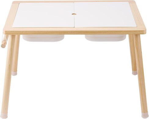 VEVOR Sensory Table for Toddlers, Kids Activity Table with 3 Foldable Storage Bins & Paper Roll Holder, Indoor/Outdoor Play Sand and Water Table, Wooden Kids Sensory Drawing Table, Gift for Boys Girls in Saudi Arabia